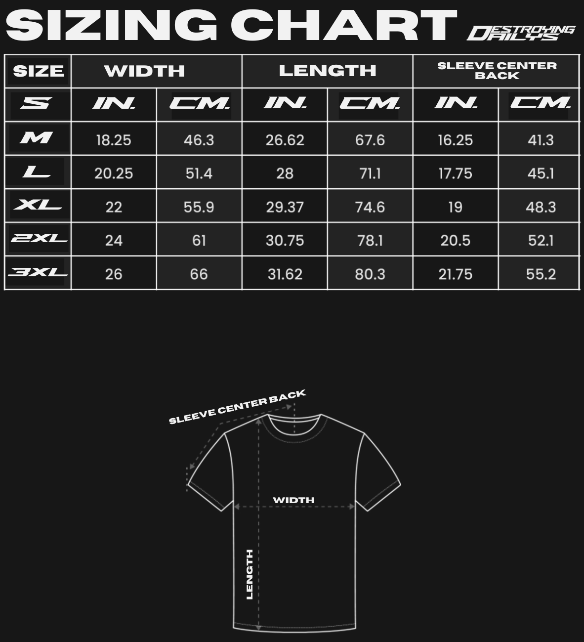 Size Chart for hand drawn car tee shirts. car tee shirts of 100% cotton for car enthusiasts and car fans. Size chart helps find the perfect fit for your 100% cotton car tee shirt